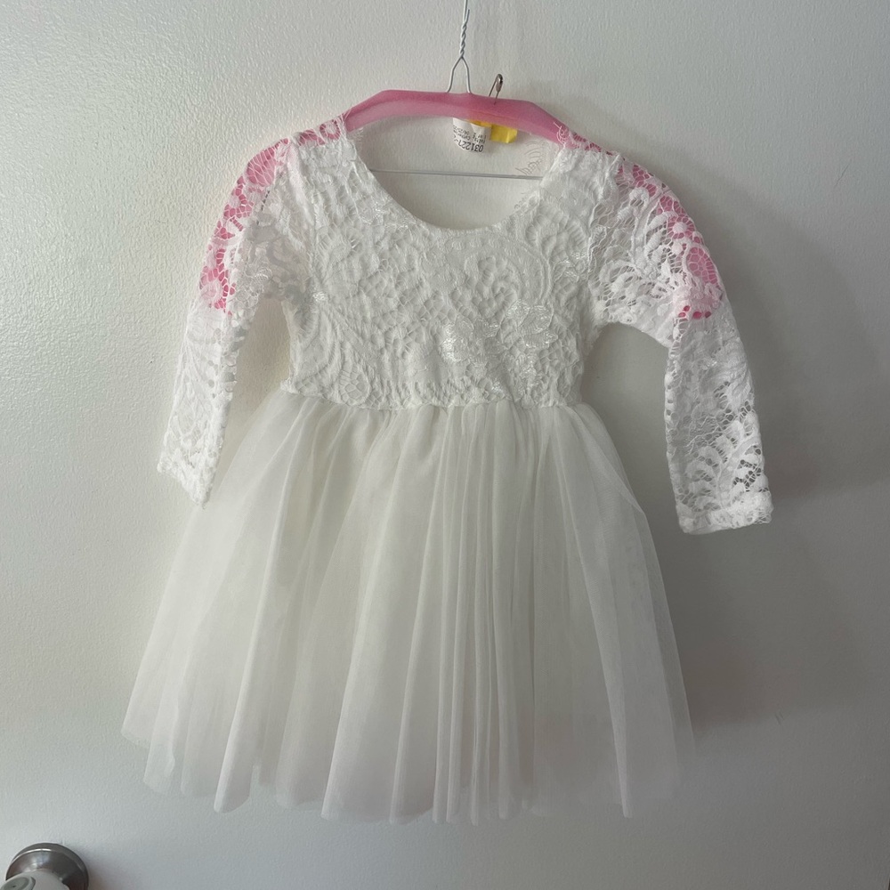 White Lace Flower Girl Dress